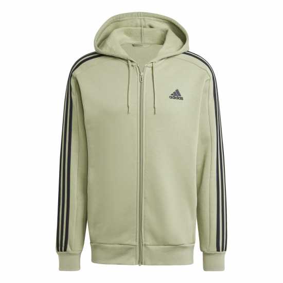 Adidas Fleece 3-Stripes Full-Zip Hoodie Mens Зелен палатка 