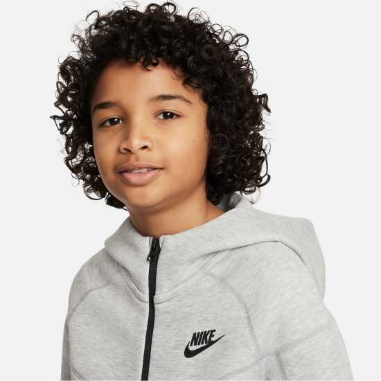 Nike Sportswear Tech Fleece Big Kids'  Full-Zip Hoodie Grey/Black Детски суитчъри и блузи с качулки