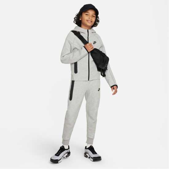 Nike Sportswear Tech Fleece Big Kids'  Full-Zip Hoodie Grey/Black Детски суитчъри и блузи с качулки