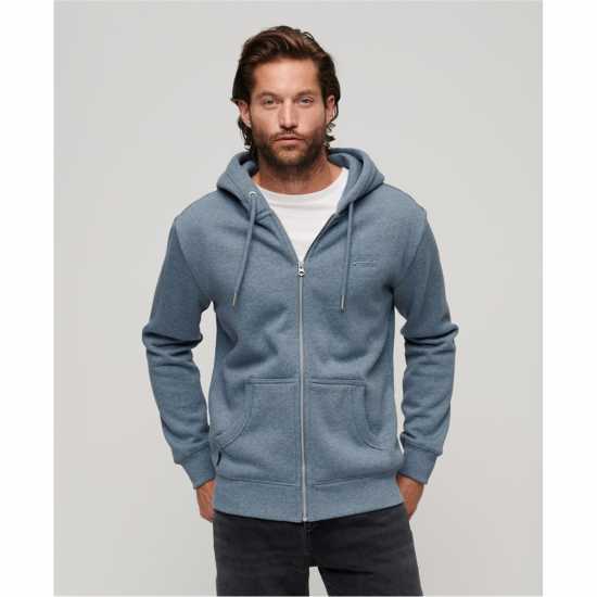 Superdry Basic Zip Hoodie Синьо камък 