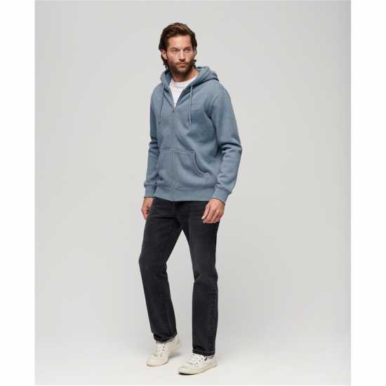 Superdry Basic Zip Hoodie Синьо камък 