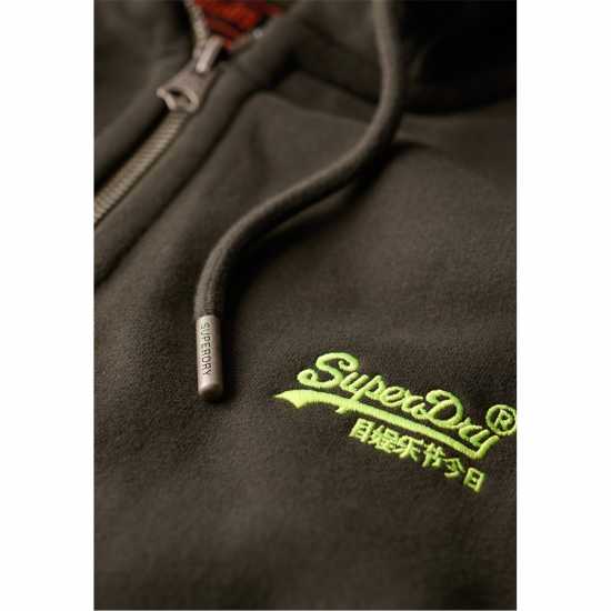 Superdry Basic Zip Hoodie Тъмно сиво зелено 