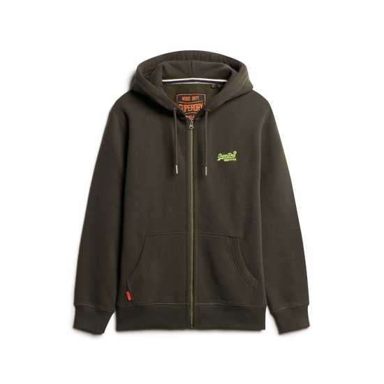 Superdry Basic Zip Hoodie Тъмно сиво зелено 