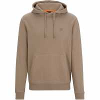 Hugo Boss Boss Wetalk Logo Patch Hoodie Отворено Кафяво Mens Big and Tall