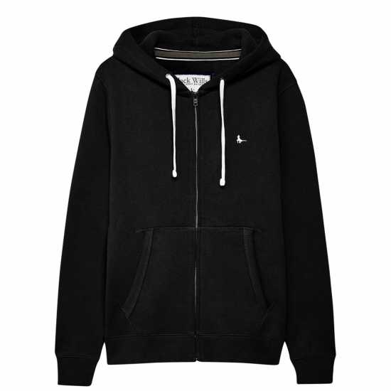 Jack Wills Pheasant Logo Zip Hoodie Черно Мъжки суитчъри и блузи с качулки