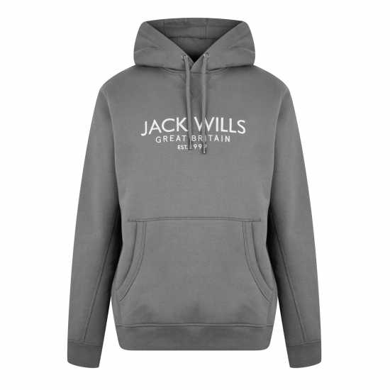 Jack Wills Batsford Graphic Logo Hoodie Сланина 