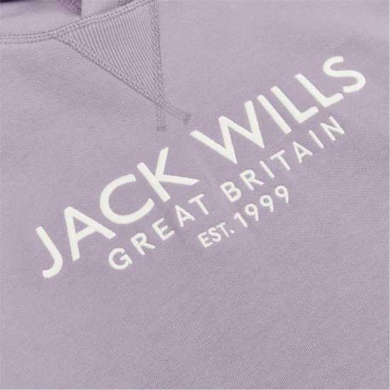 Jack Wills Batsford Graphic Logo Hoodie Purple Ash Мъжки суитчъри и блузи с качулки