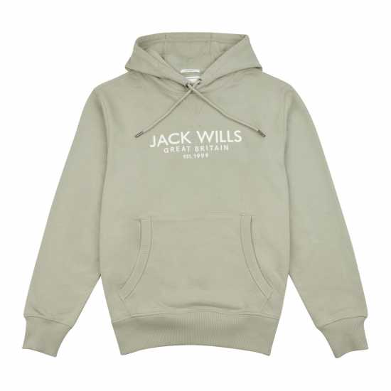 Jack Wills Batsford Logo Hoodie Морска трева Мъжки суитчъри и блузи с качулки