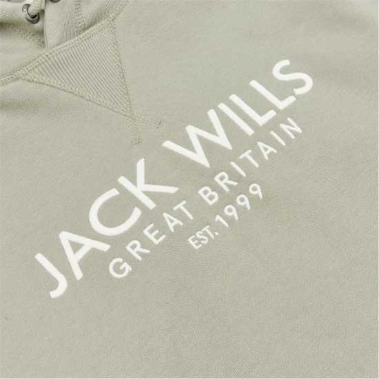 Jack Wills Batsford Logo Hoodie Морска трева Мъжки суитчъри и блузи с качулки