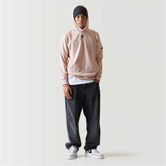 11 Degrees Woven Pocket Hoodie - Putty Pink  Мъжки суитчъри и блузи с качулки