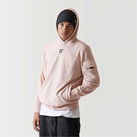 11 Degrees Woven Pocket Hoodie - Putty Pink  Мъжки суитчъри и блузи с качулки