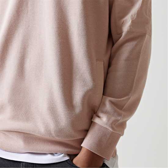 11 Degrees Woven Pocket Hoodie - Putty Pink  Мъжки суитчъри и блузи с качулки