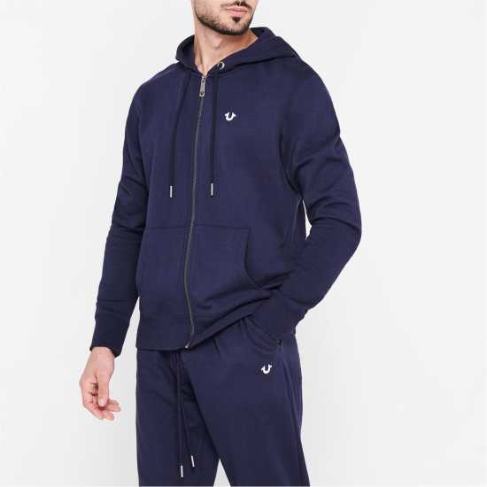 True Religion Horseshoe Zip Hoodie Морска синьо 