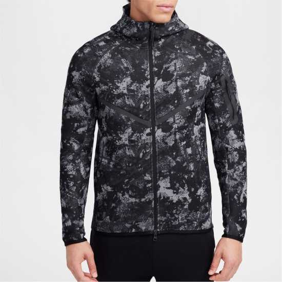 Nike Tech Fleece Hoodie Mens Сиво/Черно Камуфлаж 