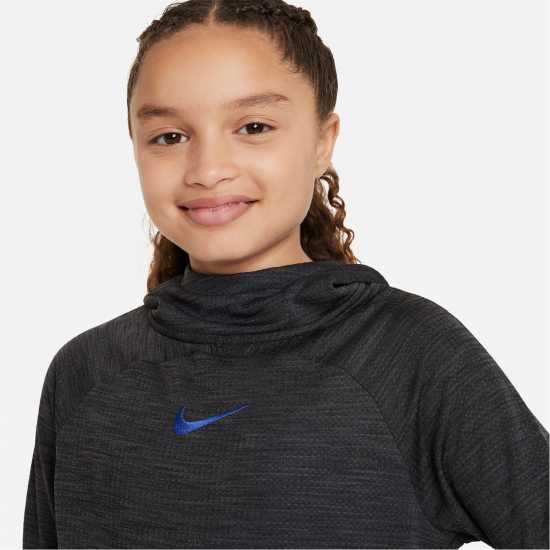 Nike Dri-FIT Academy Big Kids' Pullover Soccer Hoodie Черно/Кралско Детски суитчъри и блузи с качулки