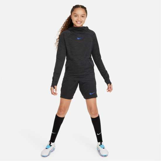 Nike Dri-FIT Academy Big Kids' Pullover Soccer Hoodie Черно/Кралско Детски суитчъри и блузи с качулки