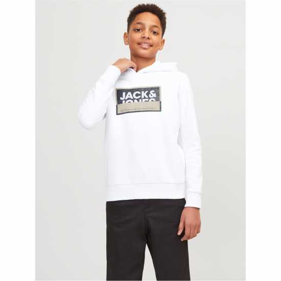 Jack And Jones Logan Hoodie Junior Boys Бяло Детски суитчъри и блузи с качулки