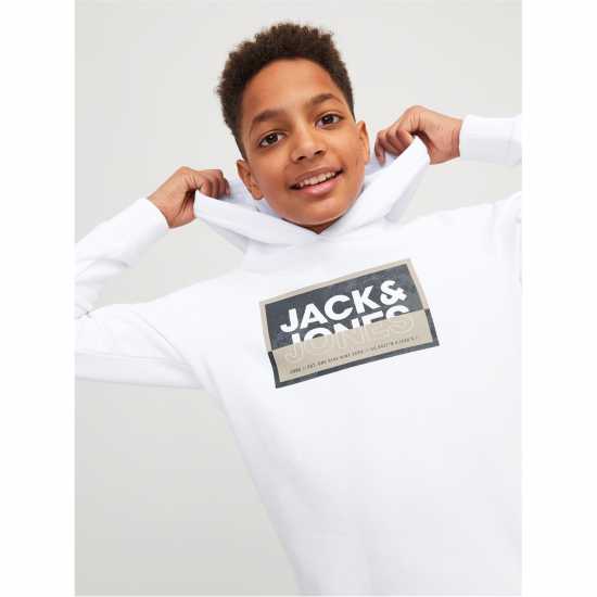 Jack And Jones Logan Hoodie Junior Boys Бяло Детски суитчъри и блузи с качулки