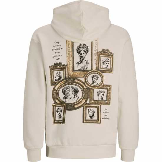 Jack And Jones Bradley Antique Back Print Hoodie Mens Егрет Мъжки суитчъри и блузи с качулки