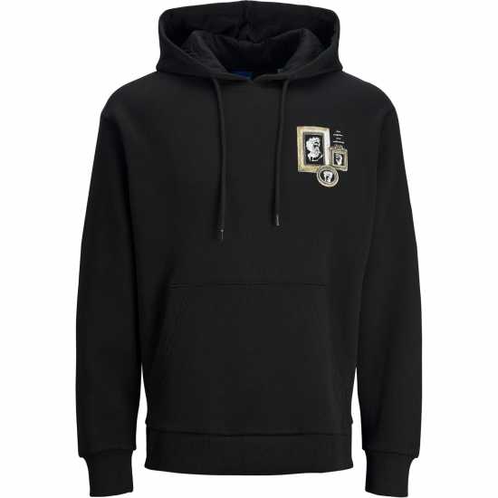 Jack And Jones Bradley Antique Back Print Hoodie Mens Черно Мъжки суитчъри и блузи с качулки