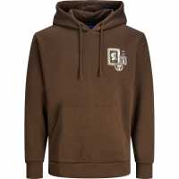 Jack And Jones Bradley Antique Back Print Hoodie Mens Шоколадово кафяво Мъжки суитчъри и блузи с качулки