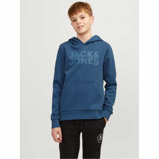 Jack And Jones Corp Logo Hoodie Junior Boys Енсайн Син Детски суитчъри и блузи с качулки