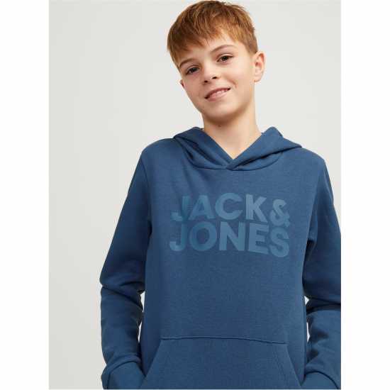 Jack And Jones Corp Logo Hoodie Junior Boys Енсайн Син Детски суитчъри и блузи с качулки