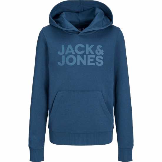 Jack And Jones Corp Logo Hoodie Junior Boys Енсайн Син Детски суитчъри и блузи с качулки