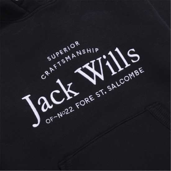 Jack Wills Kids Girls Logo Script Hoodie Черно Детски суитчъри и блузи с качулки