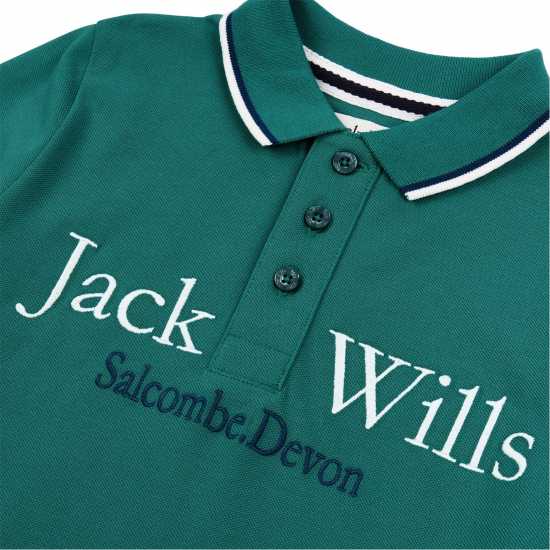 Jack Wills Script Tippd Polo Jn99 Зелена ерона Детски тениски тип поло