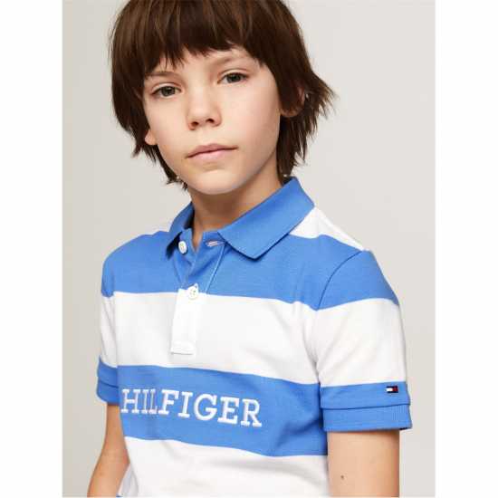 Tommy Hilfiger Блуза С Яка Striped Polo Shirt Juniors  Детски тениски тип поло