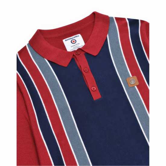 Lambretta Sleeve Stripe Knitted Polo  Мъжко облекло за едри хора