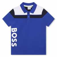 Hugo Boss Детска Блуза С Яка Boss Boss Large Logo Polo Shirt Juniors Сплаш 79B Kids