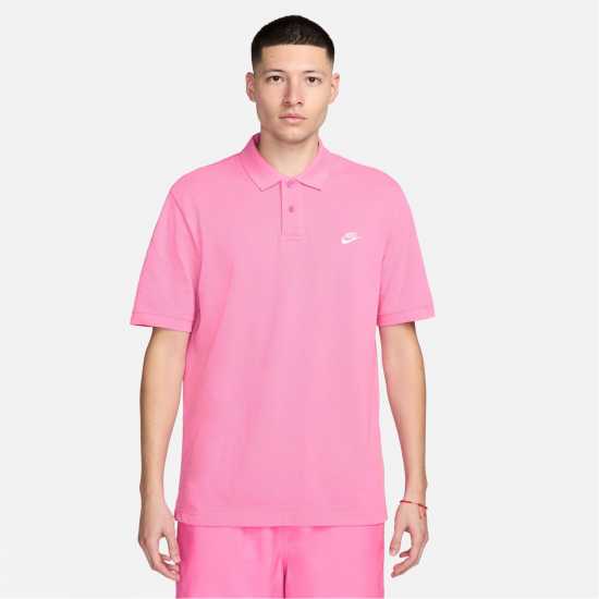 Nike Мъжка Блуза С Яка Match Up Polo Shirt Mens Pink/White Мъжко облекло за едри хора