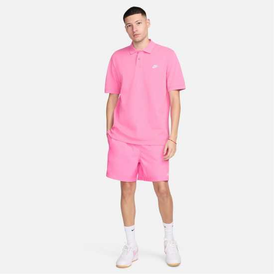 Nike Мъжка Блуза С Яка Match Up Polo Shirt Mens Pink/White Мъжко облекло за едри хора