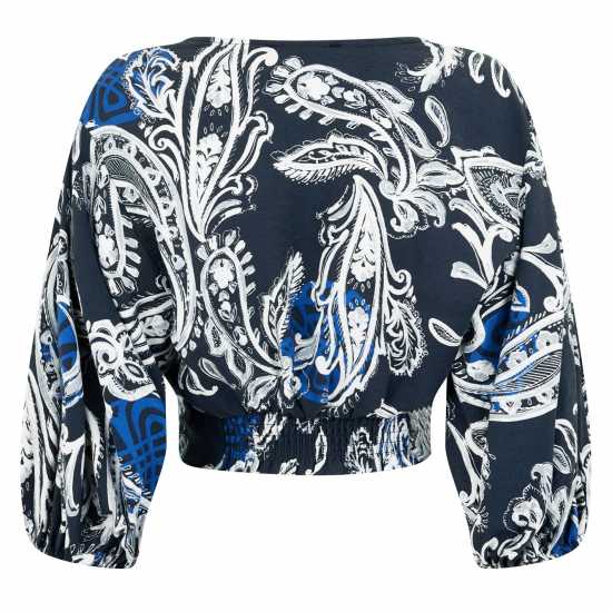 Biba Cropped Blouse Пейзли принт 