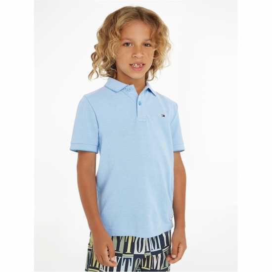 Tommy Hilfiger Melange Pique Polo S/s Небесна паруса Kids