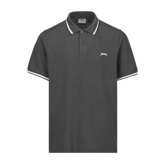 Slazenger Мъжка Блуза С Яка Tipped Polo Shirt Mens Димно сиво 