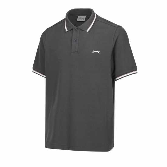 Slazenger Мъжка Блуза С Яка Tipped Polo Shirt Mens Димно сиво 