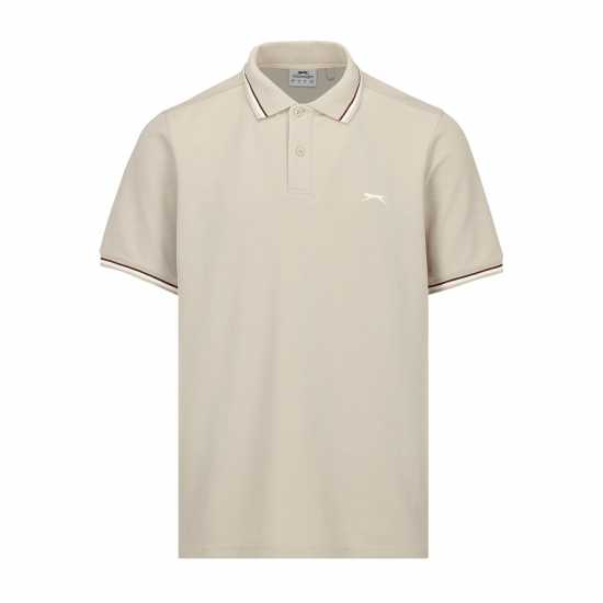 Slazenger Мъжка Блуза С Яка Tipped Polo Shirt Mens Бежово 