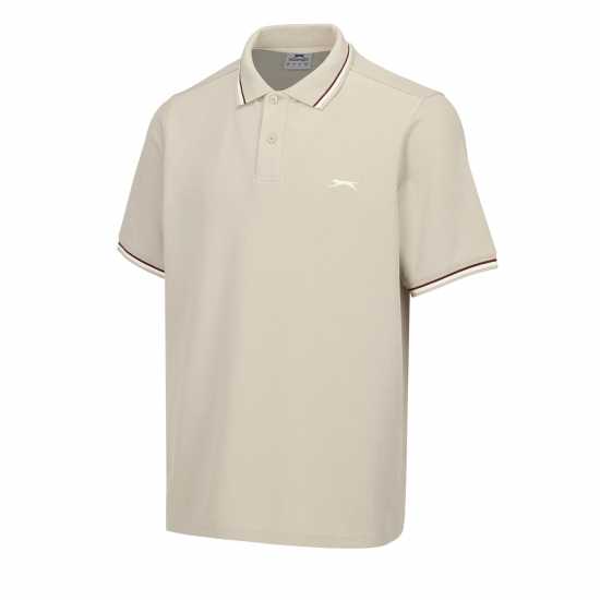 Slazenger Мъжка Блуза С Яка Tipped Polo Shirt Mens Бежово 