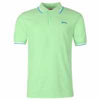 Slazenger Мъжка Блуза С Яка Tipped Polo Shirt Mens Green Мъжко облекло за едри хора