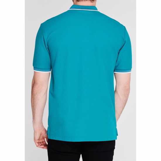 Slazenger Мъжка Блуза С Яка Tipped Polo Shirt Mens Синьо морско Мъжко облекло за едри хора