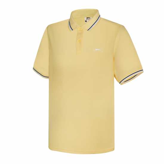 Slazenger Мъжка Блуза С Яка Tipped Polo Shirt Mens Yellow Мъжко облекло за едри хора