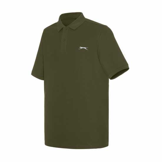 Slazenger Мъжка Блуза С Яка Plain Polo Shirt Mens Хаки Мъжко облекло за едри хора