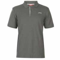 Slazenger Мъжка Блуза С Яка Plain Polo Shirt Mens Charcoal Marl Мъжко облекло за едри хора