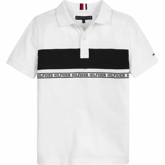 Tommy Hilfiger Детска Блуза С Яка Tape Polo Shirt Juniors Бял YBR Kids