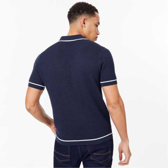 Jack Wills Texture Polo Морска синьо Мъжко облекло за едри хора