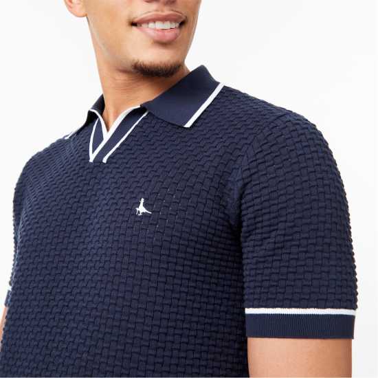 Jack Wills Texture Polo Морска синьо Мъжко облекло за едри хора