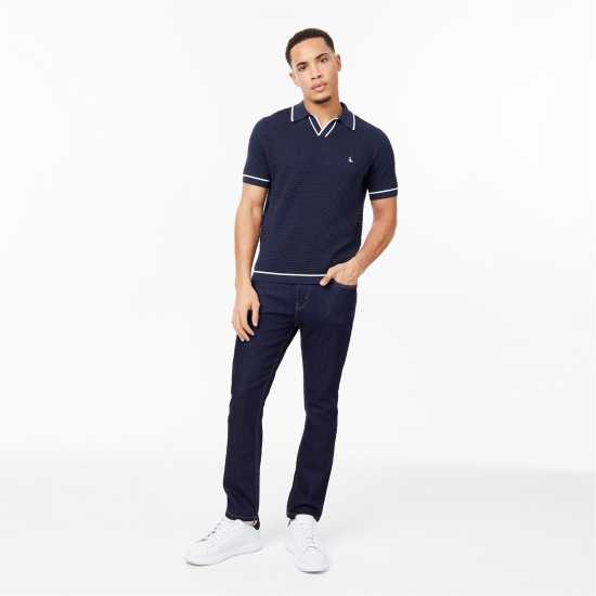 Jack Wills Texture Polo Морска синьо Мъжко облекло за едри хора